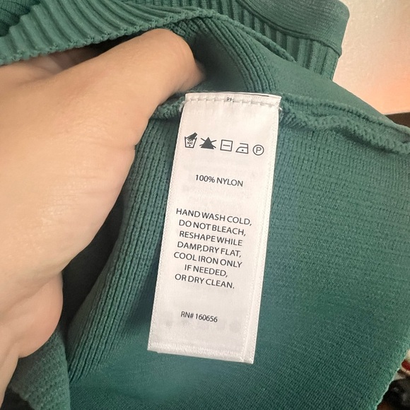 Teal Ribbed Women's Top - Picture 4 of 4